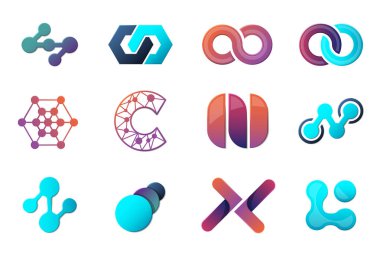 Modern en az vektör Logo afiş, poster, afiş için