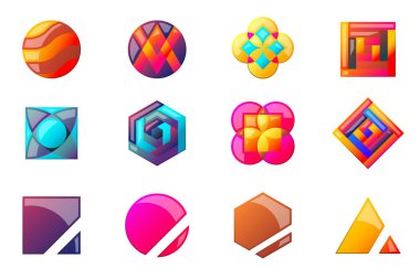 Modern en az vektör Logo afiş, poster, afiş için