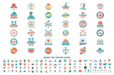 Vintage Retro vektör Logo afiş, poster, afiş için