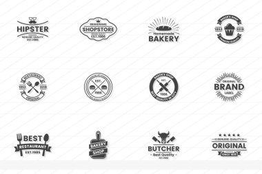 Vintage Retro vektör Logo afiş, poster, afiş için