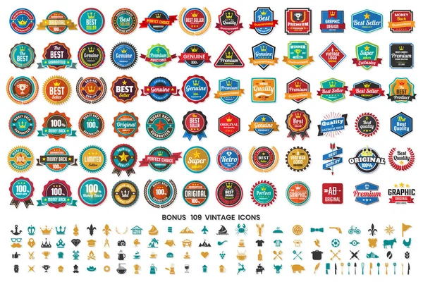 Vintage Retro vektör Logo afiş, poster, afiş için