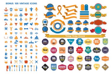 Vintage Retro vektör Logo afiş, poster, afiş için