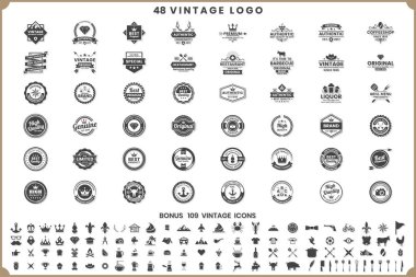 Vintage Retro vektör Logo afiş, poster, afiş için