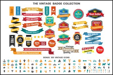 Vintage Retro vektör Logo afiş, poster, afiş için