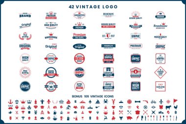 Vintage Retro vektör Logo afiş, poster, afiş için