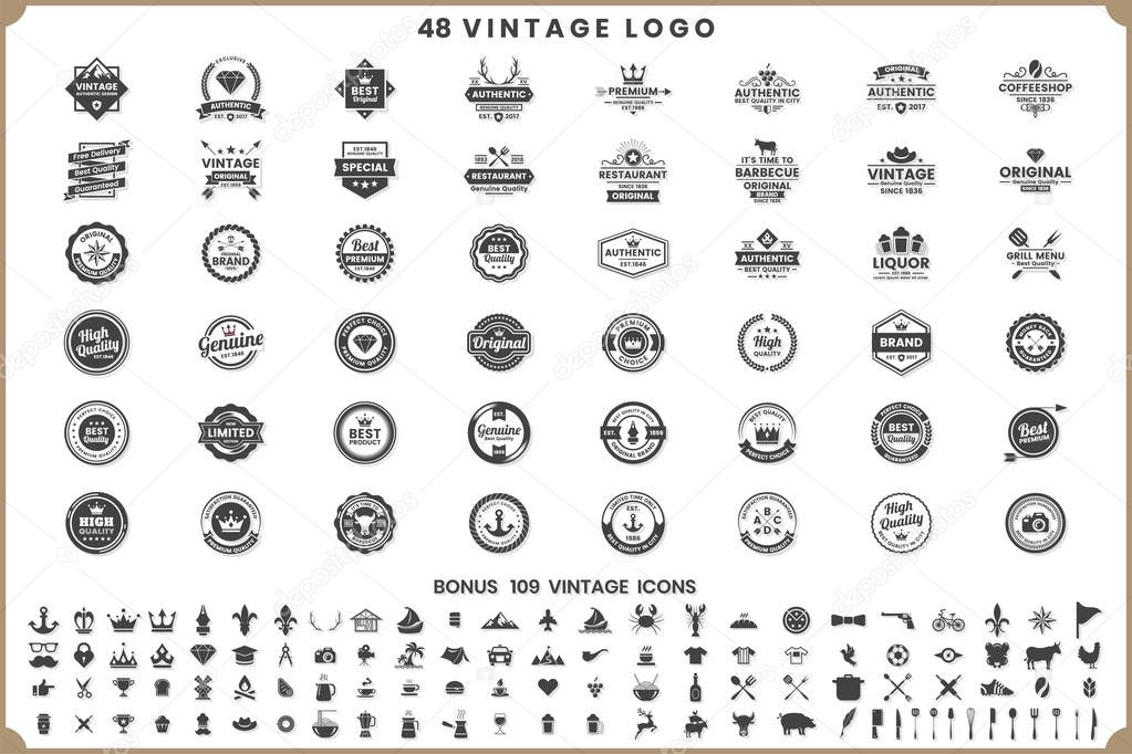 Vintage Retro Vector Logo for banner, poster, flyer