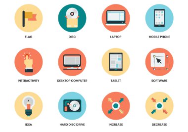 İş, pazarlama, yönetim için ayarlanan iş simgeleri