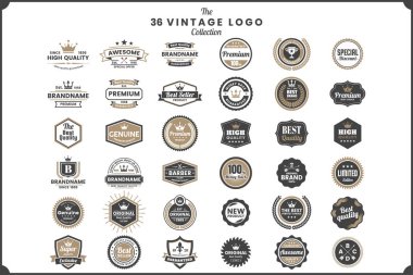 Vintage Retro vektör Logo afiş, poster, afiş için