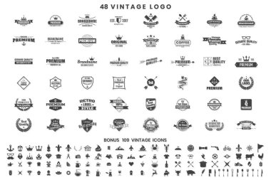 Vintage Retro vektör Logo afiş, poster, afiş için