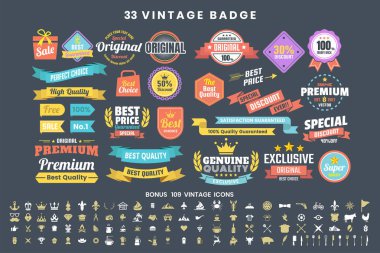 Vintage Retro vektör Logo afiş, poster, afiş için