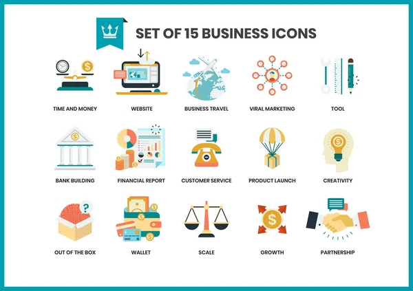 Business Icons Set Business Marketing Management — Stock Vector