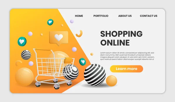 Online Shopping Templates App Page Para Banner Web Infografías Imágenes — Vector de stock