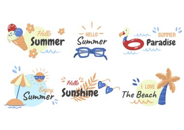 Pankart için Yaz Etiketi Vektör Logosu