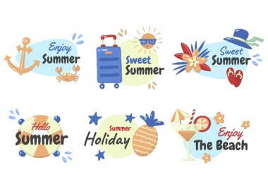 Pankart için Yaz Etiketi Vektör Logosu