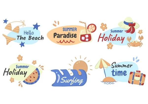 Summer Label Vector Logo Banner — Stock Vector