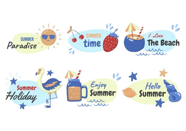 Summer Label Vector Logo Banner — Stock Vector