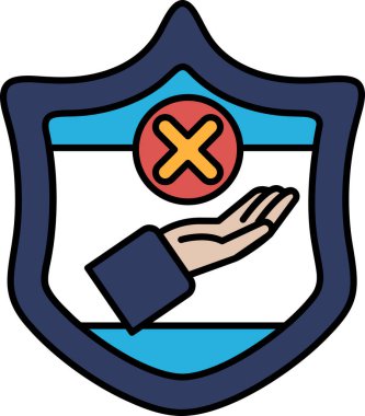 Üzerinde X harfi olan mavi bir kalkan. Kalkanın amacı koruma ya da güvenliği temsil etmektir.