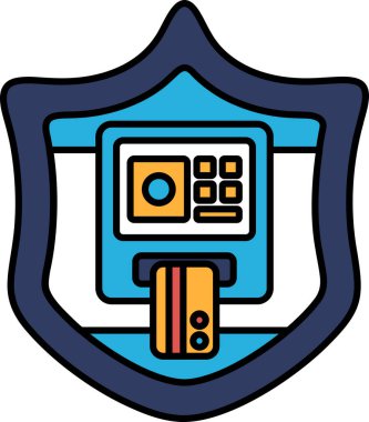 Üzerinde kart olan mavi ve sarı bir kalkan.