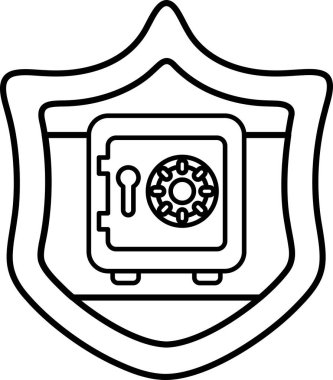 Kalkandaki kilit ve anahtarın siyah beyaz görüntüsü. Kalkan bir koruma ve güvenlik sembolüdür.