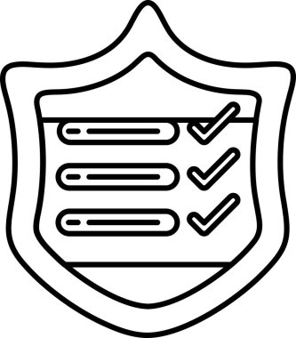 Üzerinde üç işaret olan bir kalkan. Kalkan siyah beyaz. Kalkan bir koruma sembolüdür.