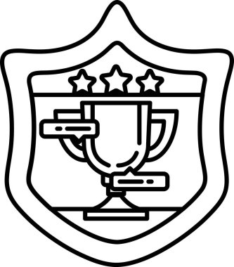 Üzerinde kupa olan bir kalkan. Kupa üç yıldızla çevrilidir. Kalkan siyah ve beyaz.