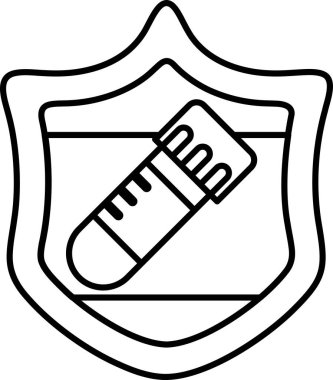 Üzerinde kalem olan bir kalkan. Kalkan siyah ve beyaz.