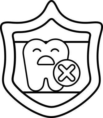 Üzerinde X olan siyah beyaz bir diş çizimi. Diş gülümsüyor, ama X işareti kayıp olduğunu gösteriyor. Görüntü, kayıp dişlerin sorun yaratabileceği fikrini aktarıyor.