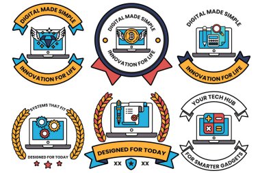 Akıllı aygıtlar için altı simge. Simgelerin hepsi siyah beyaz. İlk simge bir dizüstü bilgisayar.