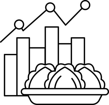 Üzerinde numaralar olan bir tabak yemek. Grafik, tabaktaki gıda öğelerinin sayısında sürekli bir artış gösteriyor.