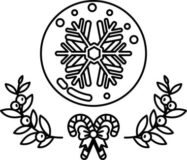 Çemberin ortasına bir kar tanesi çizilir. Kar tanesi bir yaprak çelengi ve bir yay ile çevrilidir. Kış kavramı ve doğanın güzelliği