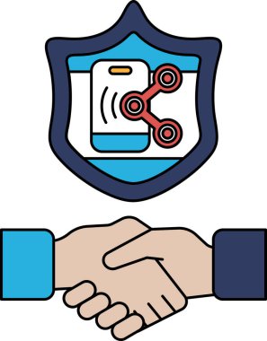 Arkalarında bir kalkan ile iki kişi arasında bir tokalaşma gösterilir. Kalkanın üzerinde 