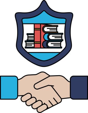 Arkalarında bir kalkan ile iki kişi arasında bir tokalaşma gösterilir. Kalkanın üzerinde bir yığın kitap var. Güven ve bilgi kavramı, kitapların bilgeliği simgelediği gibi.