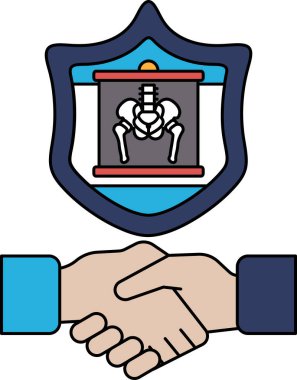 Arkalarında bir kalkan ile titreyen iki elin siyah beyaz görüntüsü. Kalkanın üzerinde bir iskelet var. İki kişi arasında güçlü bir bağ veya anlaşma kavramı