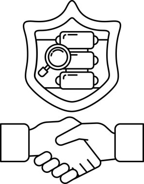 Arkalarında bir kalkan ile titreyen iki elin siyah beyaz görüntüsü. Kalkanın üzerinde üç silindir var.