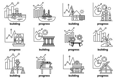 The image is a series of buildings and construction sites