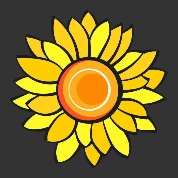 Sunflower Flower Isolated, Vector Illustration. Nature Background For Your Design