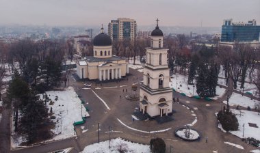 Kişinev, hava panoramik şehir merkezinde Katedral. Moldo