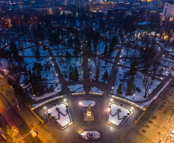 The Great and Holy Stefan monument in Chisinau, aerial panoramic — Stock Photo, Image