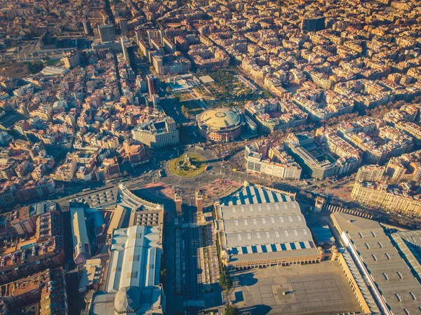 Plaza Espana en Barcelona, vista aérea. España 2019 — Foto de Stock
