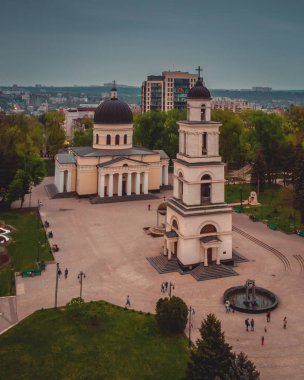 Orta Ch Moldova Ortodoks Kilisesi havadan drone görünümü