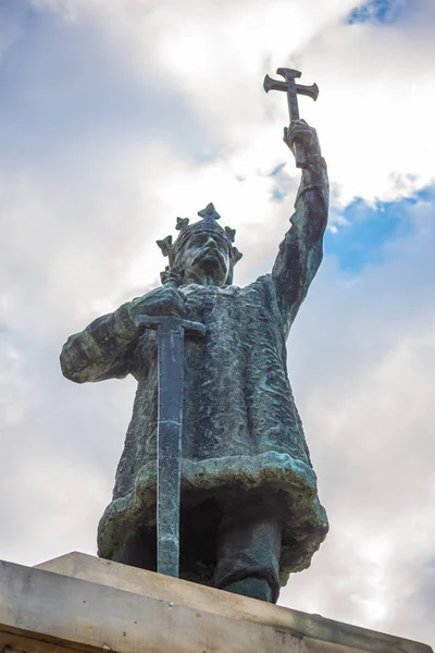Stefan cel Mare estatua. Lugar famoso en la ciudad de Chisinau, Moldavia , — Foto de Stock