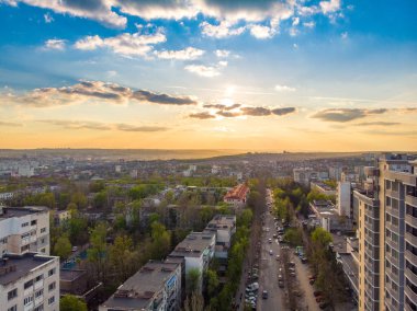 Moldova Cumhuriyeti 'nin başkenti Chisinau' nun panoramik manzarası