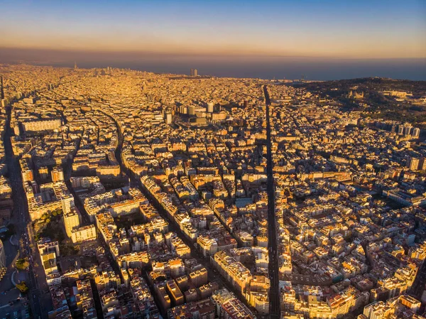 Vista Aérea Calle Barcelona Con Hermosos Patrones España 2020 — Foto de Stock