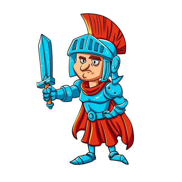 Greek warrior mascot cartoon illustration