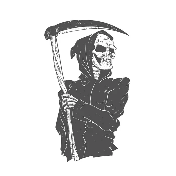 Grim Reaper Fekete Fehér — Stock Fotó