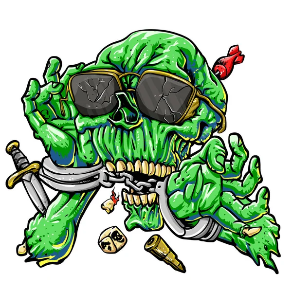 Ilustração Desenho Animado Zombie Algemado — Fotografia de Stock