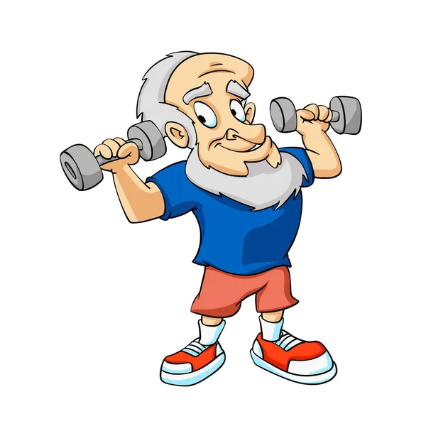 Old Man Doing Exercise — Stock Photo, Image