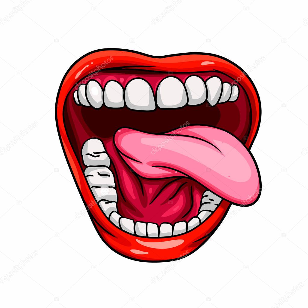 Female mouth with tongue, sticker