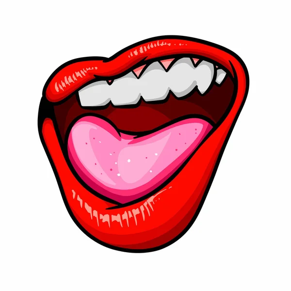 Boca Medio Abierta Sonrisa Emoción Labios Dientes — Vector de stock