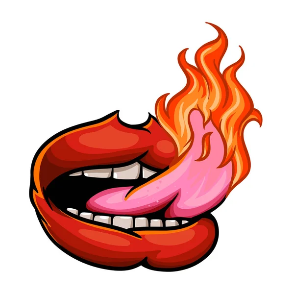 燃えている舌のクローズ アップ — ストック写真